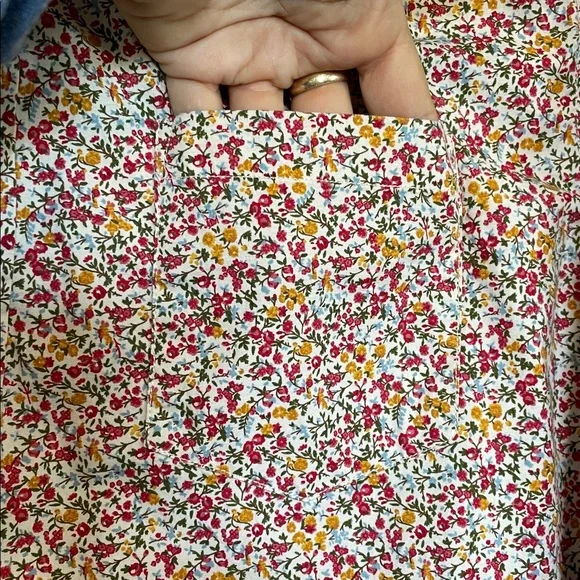J. Crew flex washed classic floral pinks/reds button down sz L - Picture 6 of 11